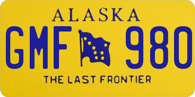 AK license plate GMF980