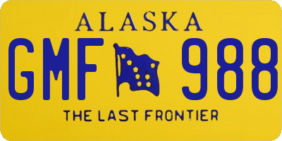 AK license plate GMF988