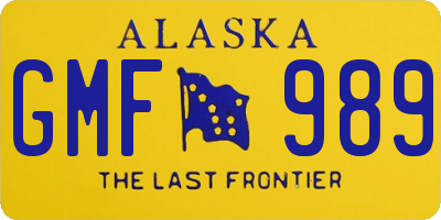 AK license plate GMF989