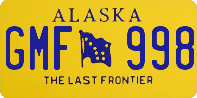 AK license plate GMF998