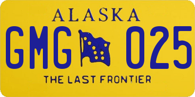 AK license plate GMG025