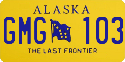 AK license plate GMG103