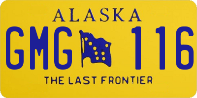 AK license plate GMG116