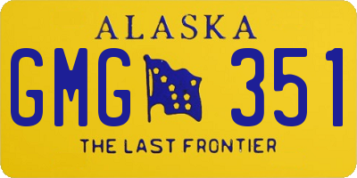 AK license plate GMG351