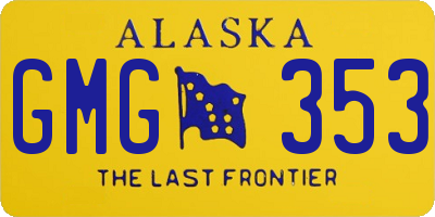 AK license plate GMG353