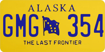 AK license plate GMG354
