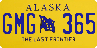 AK license plate GMG365