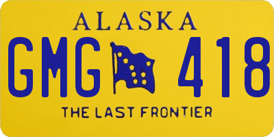 AK license plate GMG418