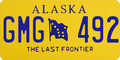 AK license plate GMG492