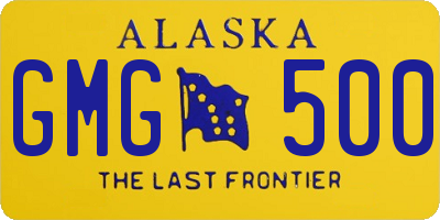AK license plate GMG500