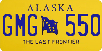 AK license plate GMG550