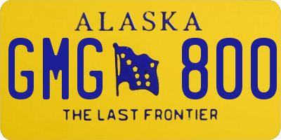 AK license plate GMG800