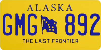 AK license plate GMG892