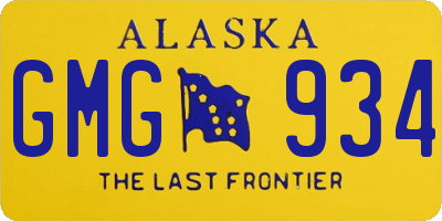 AK license plate GMG934
