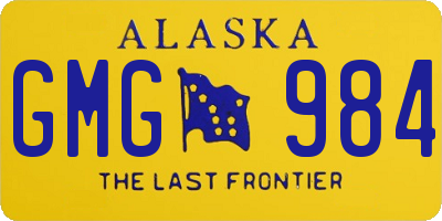 AK license plate GMG984
