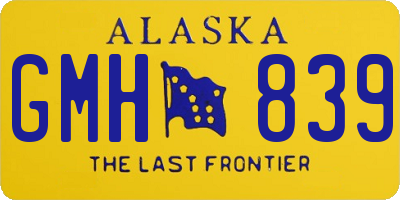 AK license plate GMH839