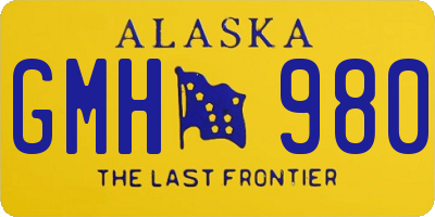 AK license plate GMH980