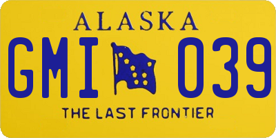 AK license plate GMI039