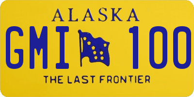 AK license plate GMI100