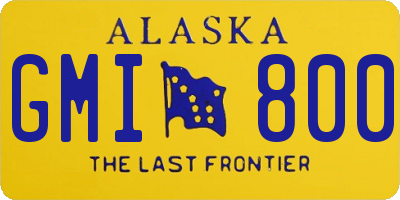 AK license plate GMI800