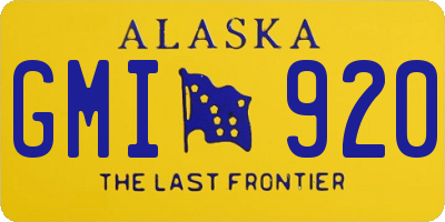 AK license plate GMI920