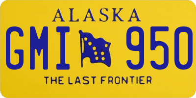 AK license plate GMI950