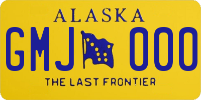 AK license plate GMJ000