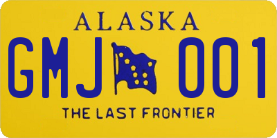 AK license plate GMJ001