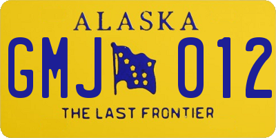 AK license plate GMJ012