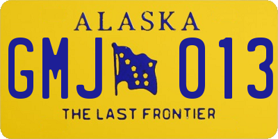 AK license plate GMJ013