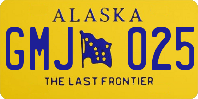 AK license plate GMJ025