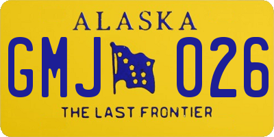 AK license plate GMJ026