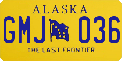 AK license plate GMJ036