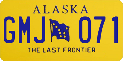 AK license plate GMJ071