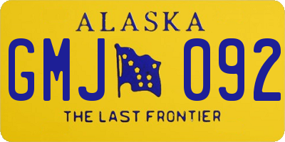 AK license plate GMJ092