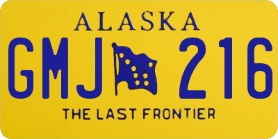 AK license plate GMJ216