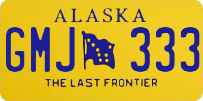 AK license plate GMJ333