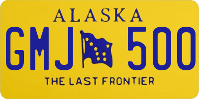 AK license plate GMJ500