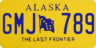 AK license plate GMJ789