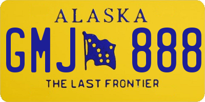 AK license plate GMJ888