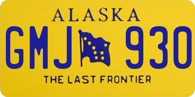 AK license plate GMJ930