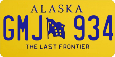 AK license plate GMJ934