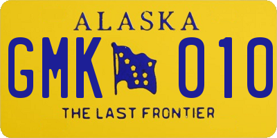 AK license plate GMK010