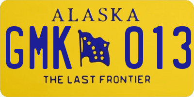 AK license plate GMK013