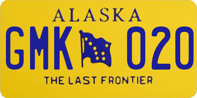 AK license plate GMK020