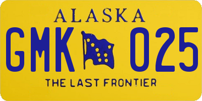 AK license plate GMK025