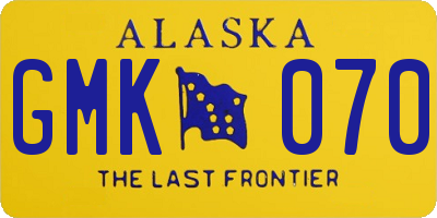 AK license plate GMK070