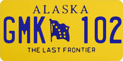 AK license plate GMK102