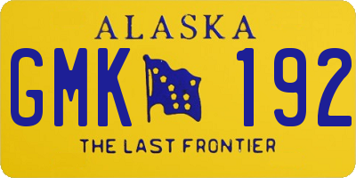 AK license plate GMK192
