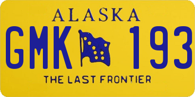 AK license plate GMK193